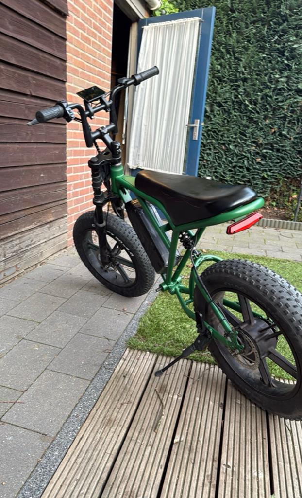 Stoere groene fatbike met dikke banden !ALLEEN RUILEN!, Gebruikt, 51 tot 55 cm, 30 tot 50 km per accu, Ophalen