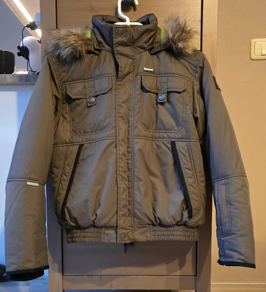 Icepeak winterjas 152 Khaki/ olijfgroen, Meisje, Ophalen of Verzenden, Zo goed als nieuw, Icepeak
