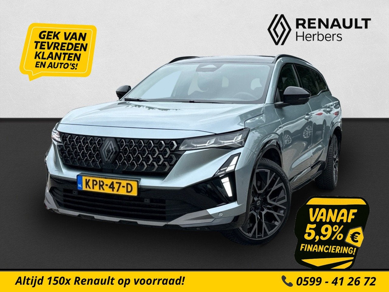 Renault Espace E-Tech full hybrid 200 esprit Alpine 7p. NIEU, Gebruikt, 1199 cc, Bedrijf, Hybride Elektrisch/Benzine