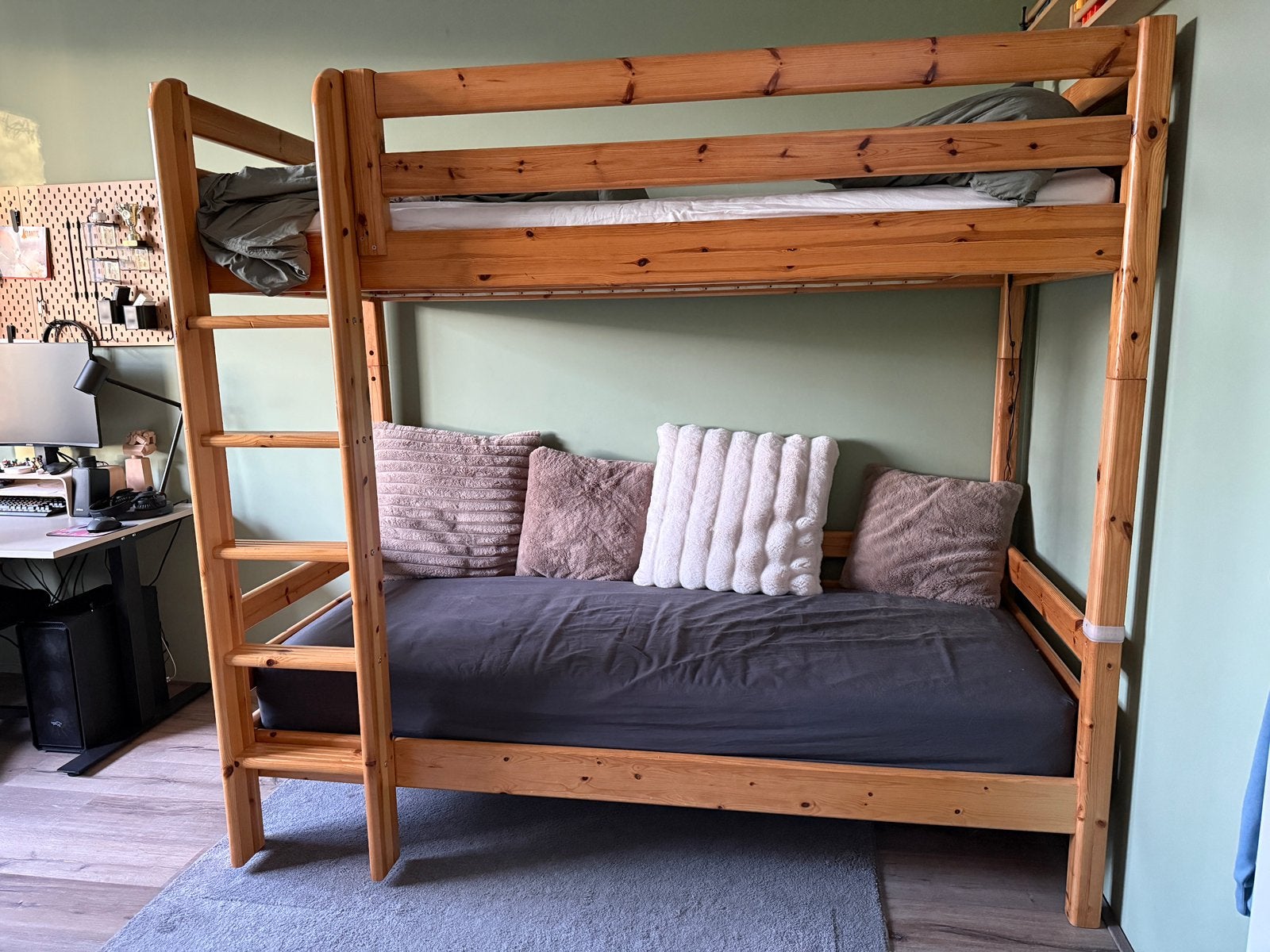 Flexa hoogslaper, halfhoogslaper, stapelbed, Ophalen, Gebruikt, Eenpersoons, 200 cm