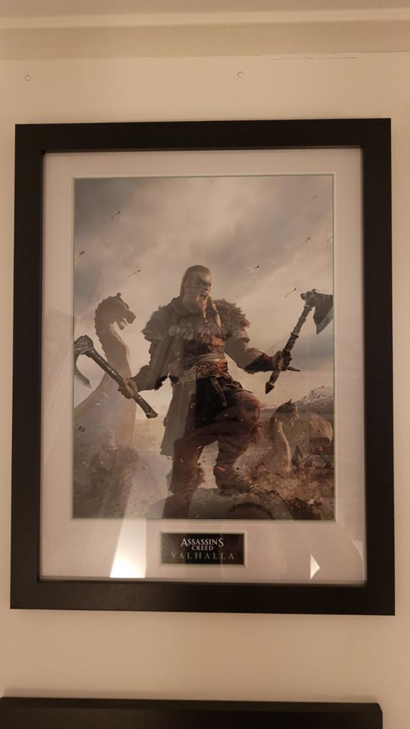 Assassin's Creed Valhalla Ingelijste Print, Minder dan 50 cm, Ophalen of Verzenden, Zo goed als nieuw, Foto of Poster