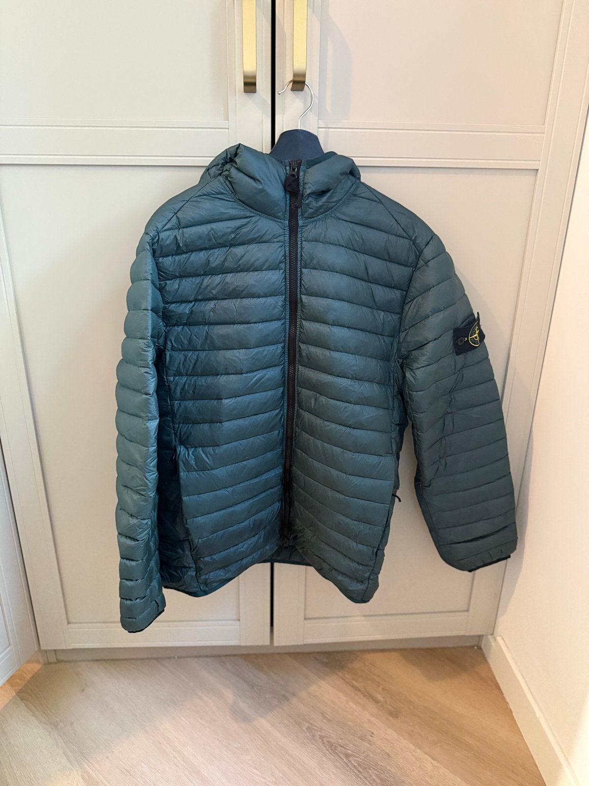 Stone Island Loom Woven Down-TC Jas Groen M, Ophalen of Verzenden, Zo goed als nieuw, Maat 48/50 (M), Groen