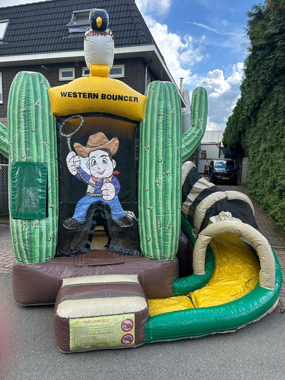 Cowboy springkussen met glijbaan - Western Bouncer, Ophalen, Gebruikt