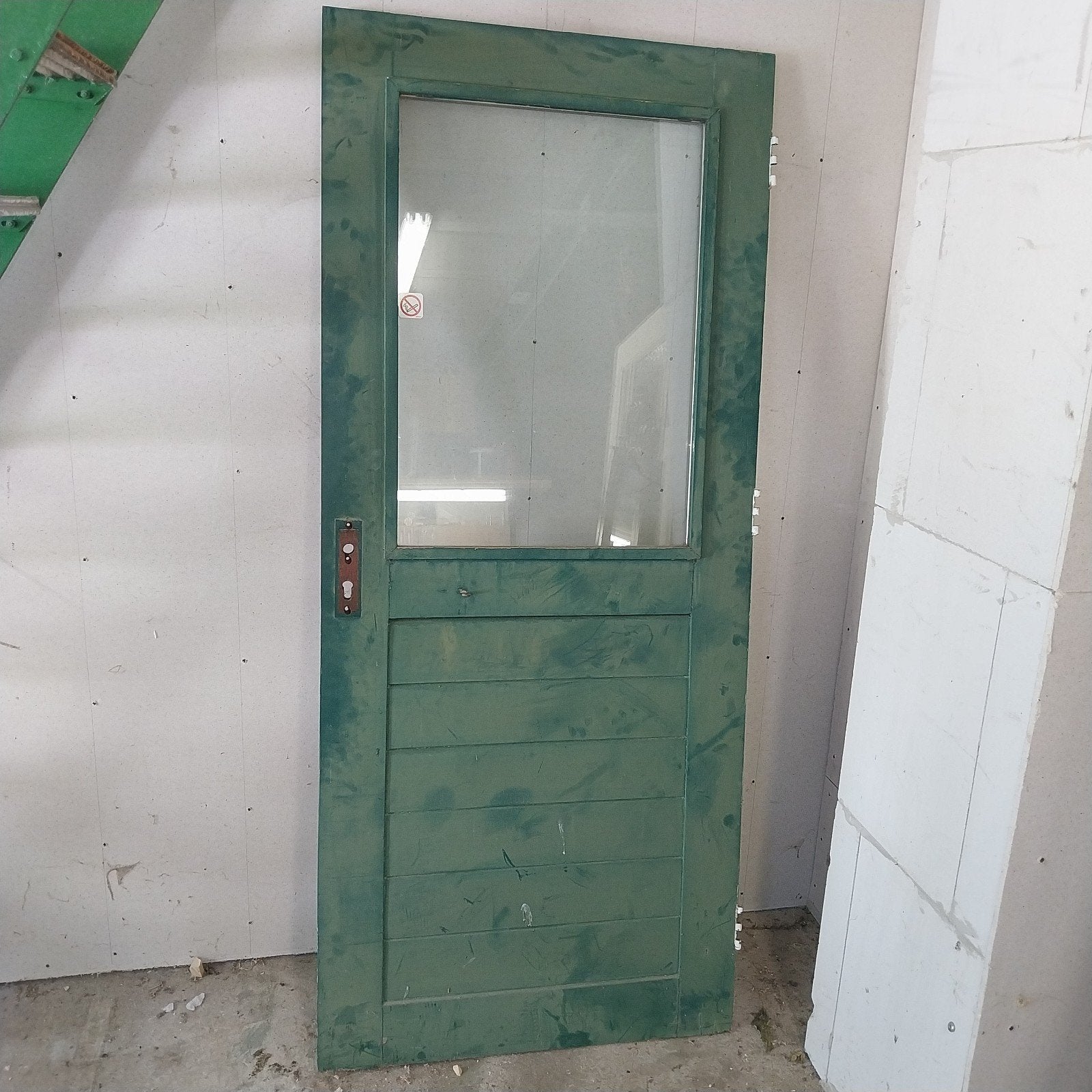 Buitendeur 205 x 88 cm met dubbel glas, Ophalen, Gebruikt, 200 tot 215 cm, Glas