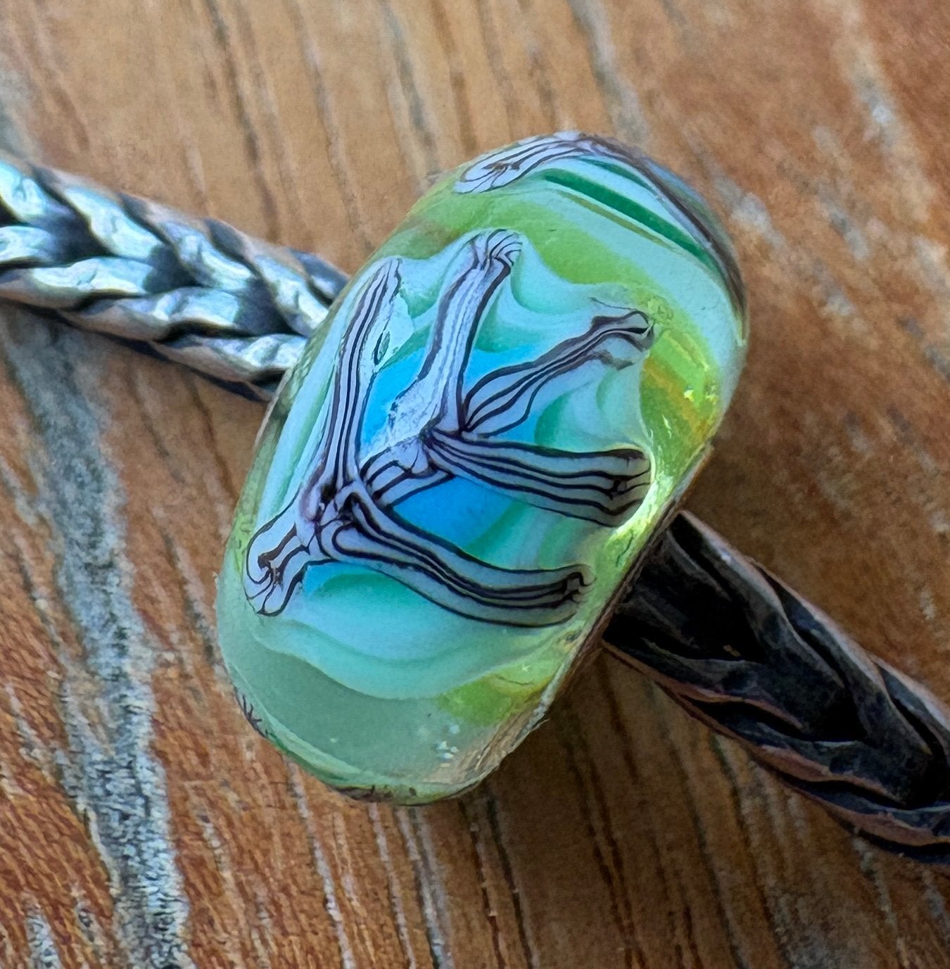 Trollbeads Groen Blad NIEUW, Sieraden, Tassen en Uiterlijk, Bedels, Verzenden, Nieuw, Glas of Kristal, Trollbeads