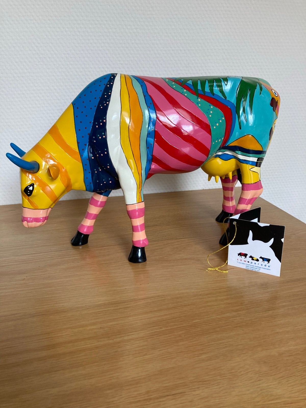 CowParade "The Boca Bovine” L- Kleurrijk Beeld, Antiek en Kunst, Ophalen of Verzenden, Zoogdier, 20 - 50 cm, Beeld