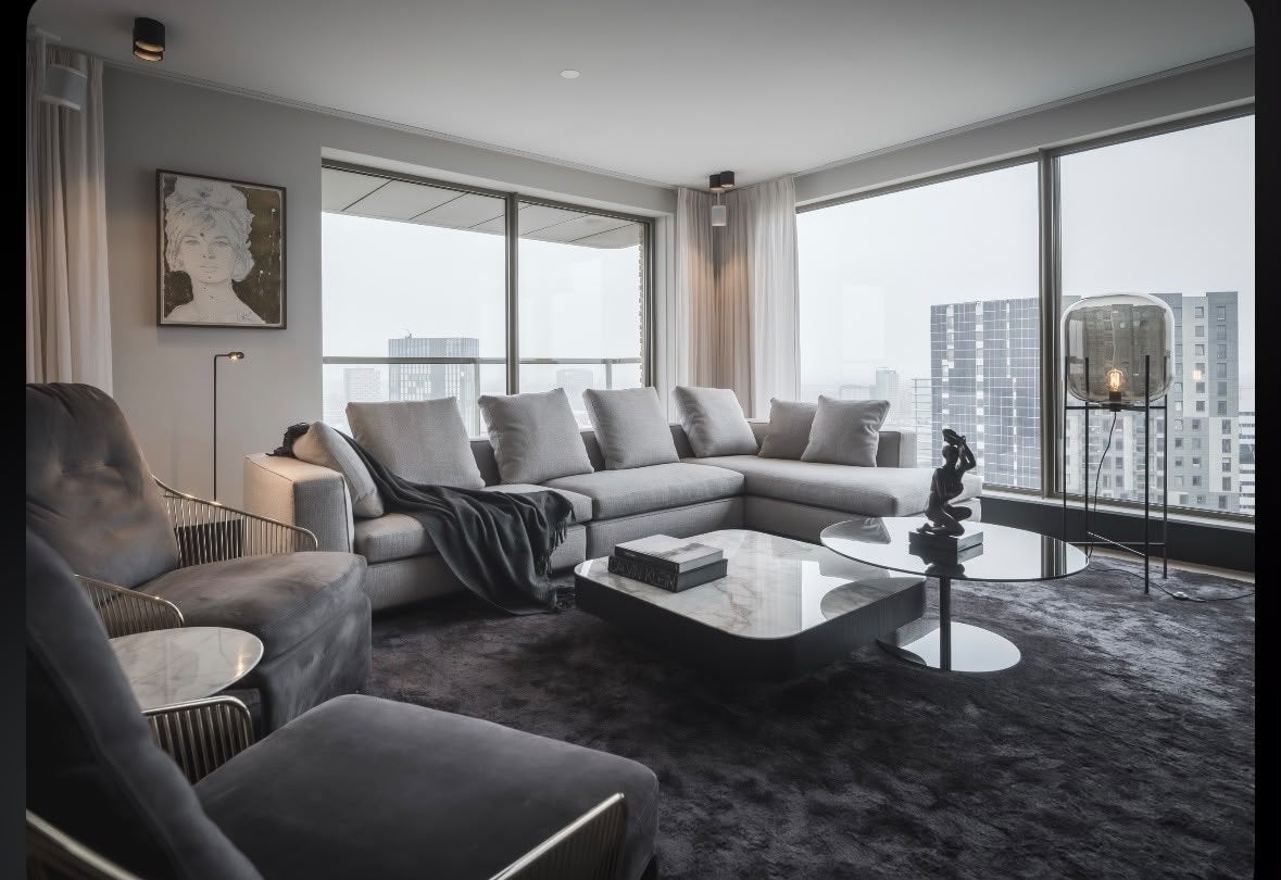 Groot modern vloerkleed, antracietgrijs, Ophalen of Verzenden, Zo goed als nieuw, 200 cm of meer, Grijs