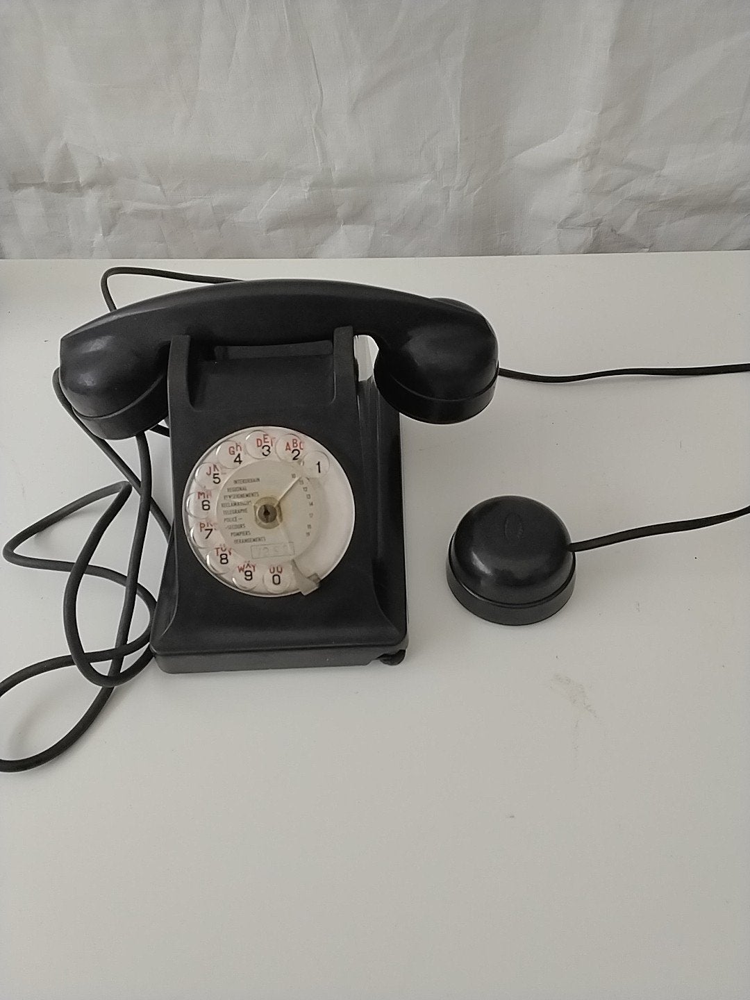 Vintage Ericsson SAT14 Telefoon - Zwart, Draaischijf, Ophalen of Verzenden