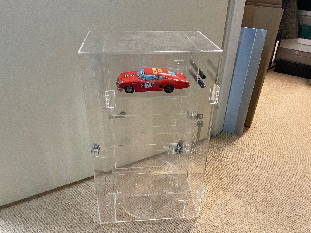 Acryl perspex toonbankvitrine 36 pennen en 10 vaks, Ophalen, Gebruikt, Vulpen, Overige merken