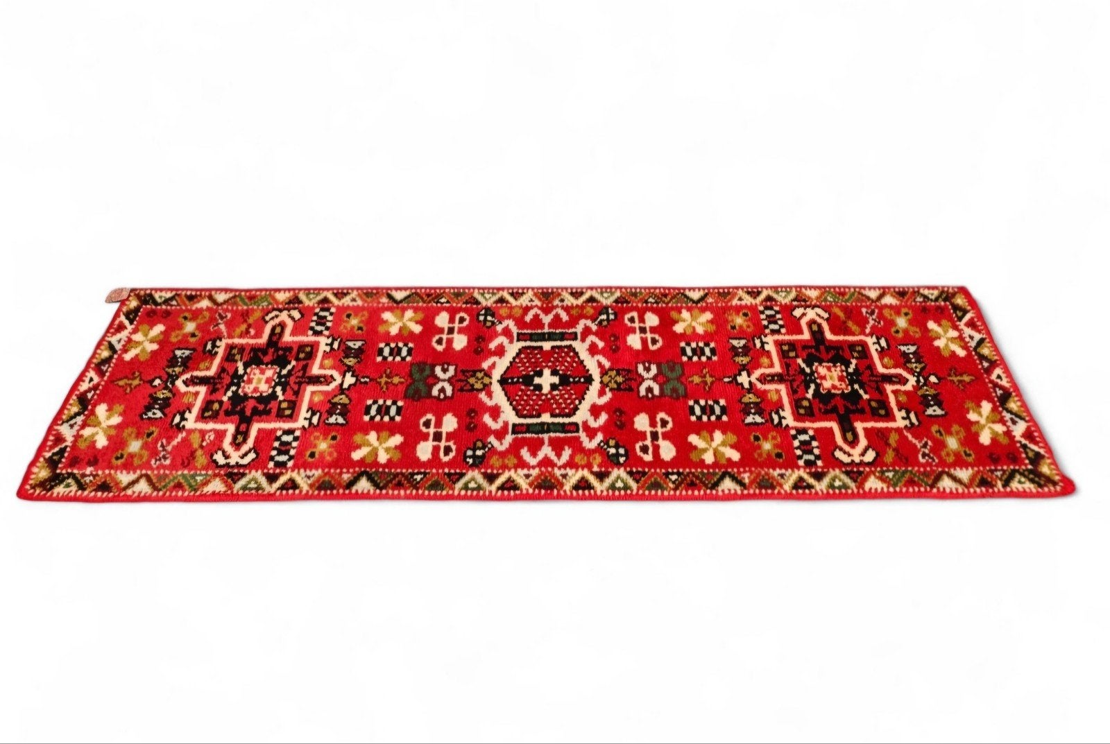 Handgeknoopt oosters wol Smyrna tapijt loper rood 67x257cm, Traditioneel, Oosters, Handgeweven, 200 cm of meer, Www.hypepopup.nl
