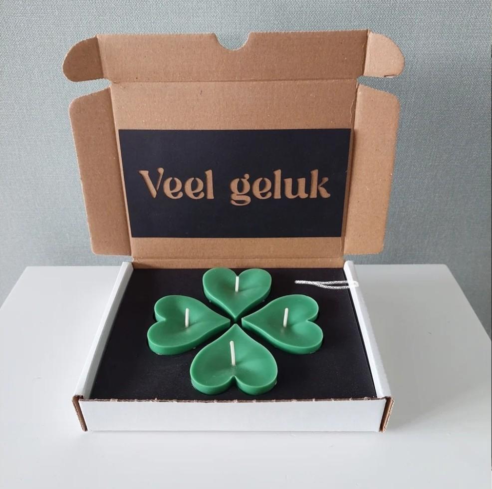 Cadeaupakketje "veel geluk" Klavertje 4 (brievenbuspakketje), Ophalen of Verzenden, Nieuw, Overige materialen