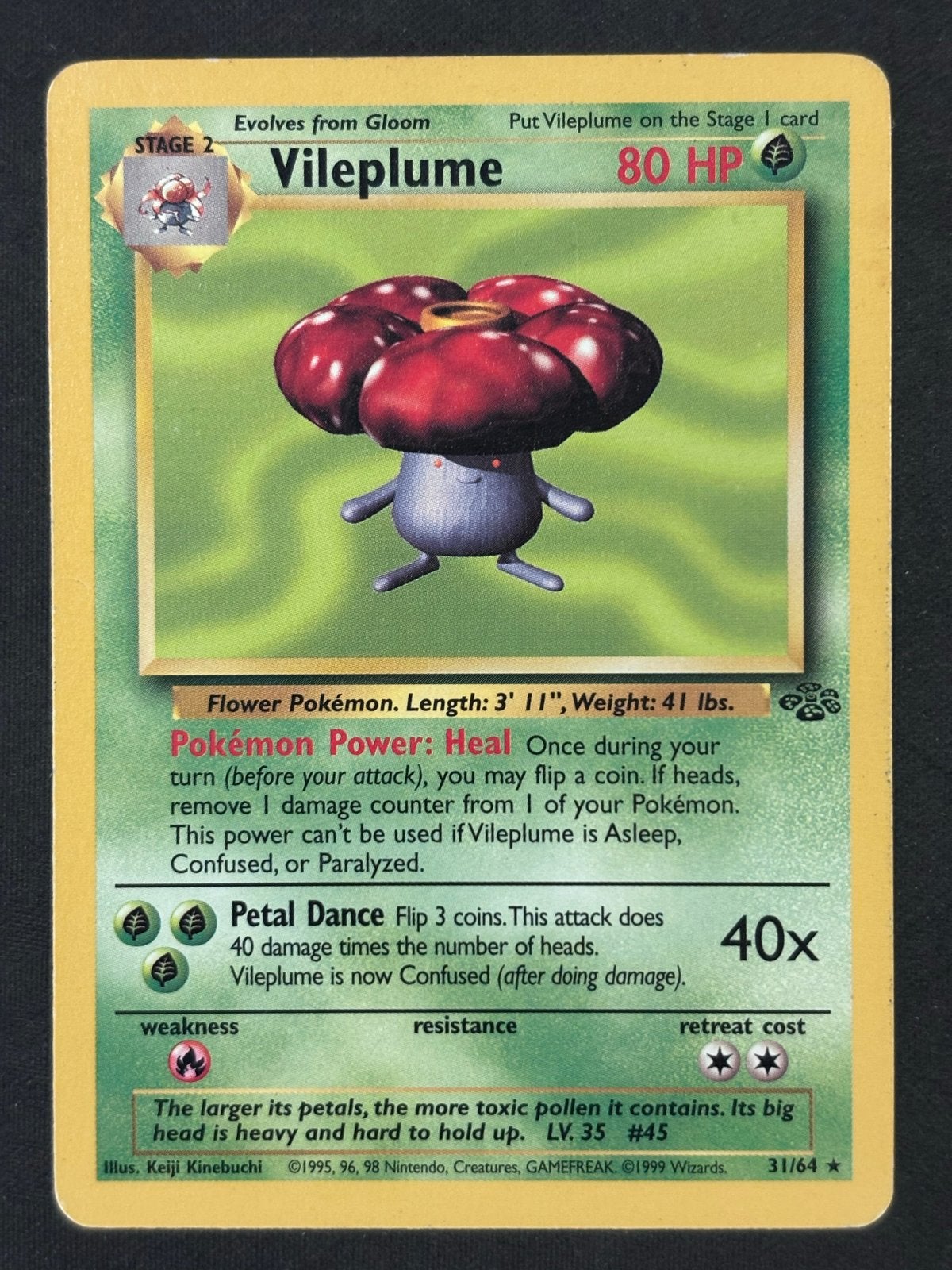 Vileplume 31/64 Jungle Set Pokémon Kaart, Ophalen of Verzenden, Gebruikt, Losse kaart