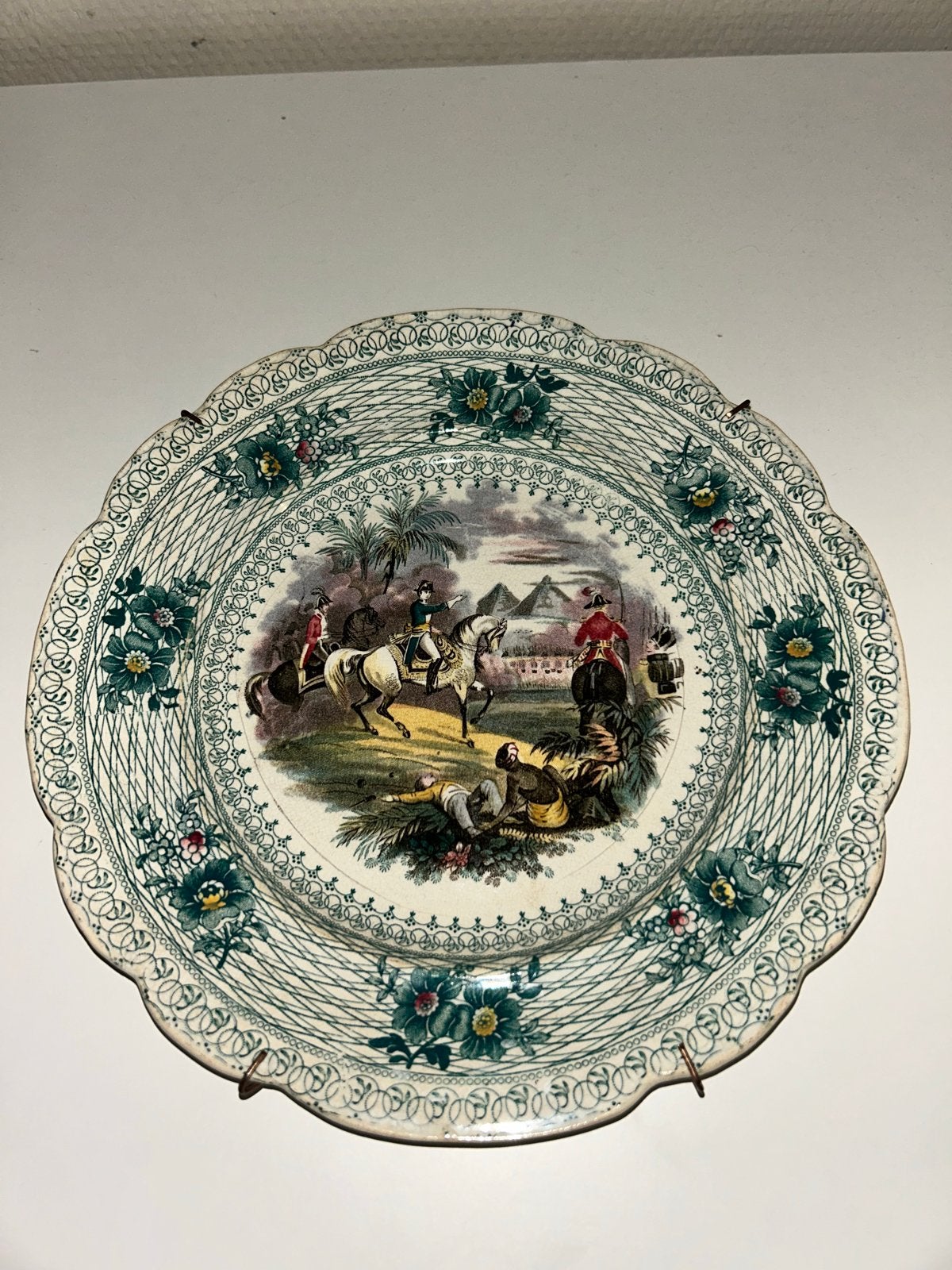 Antiek decoratief bord met Napoleon-thema ca 1845, Ophalen of Verzenden