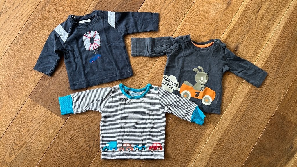 3 longsleeves /shirts met lange mouw maat 50/56 Hema auto, Ophalen of Verzenden, Zo goed als nieuw, Hema, Jongetje