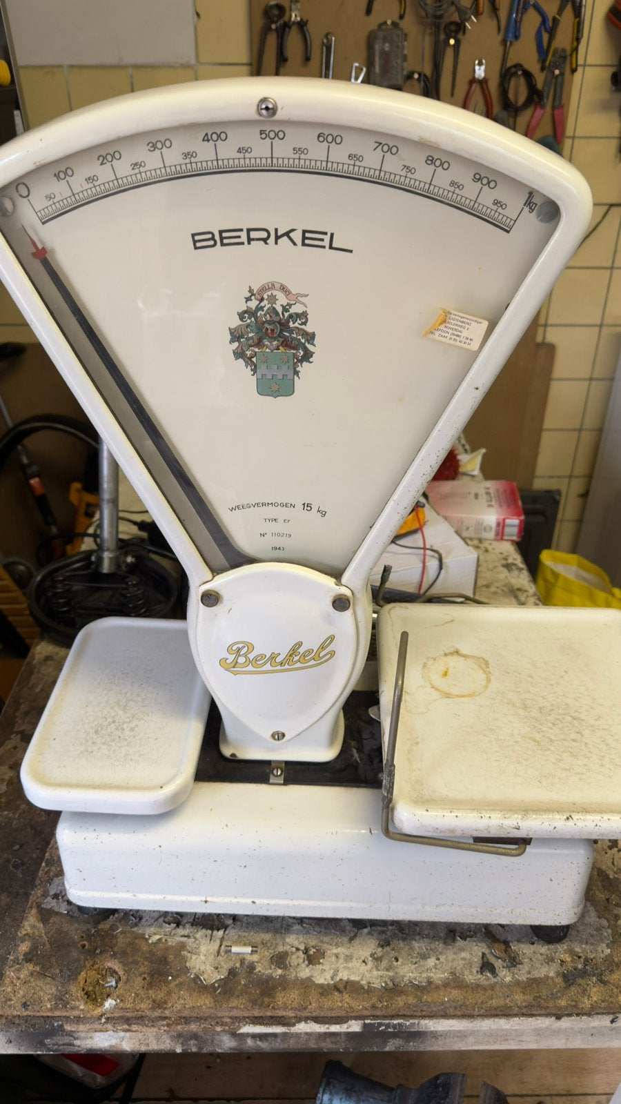 Weegschaal Berkel vintage, Ophalen, Winkelweegschaal, Analoog, Gebruikt