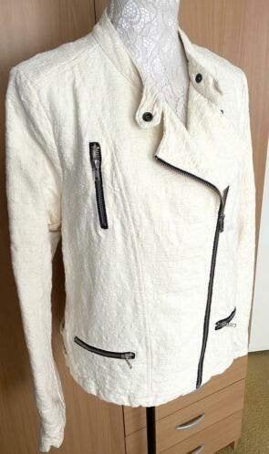 Maison Scotch biker jasje maat 3 38/40, Maat 38/40 (M), Wit, Ophalen of Verzenden, Zo goed als nieuw