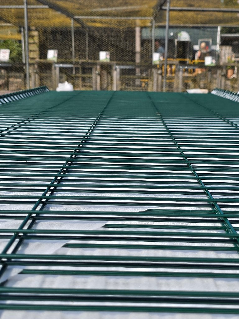 Groen enkelstaafs hekwerk, gaaspaneel | 250x120cm | ACTIE, Ophalen, Nieuw, IJzer, Enkelstaafmat hekwerk