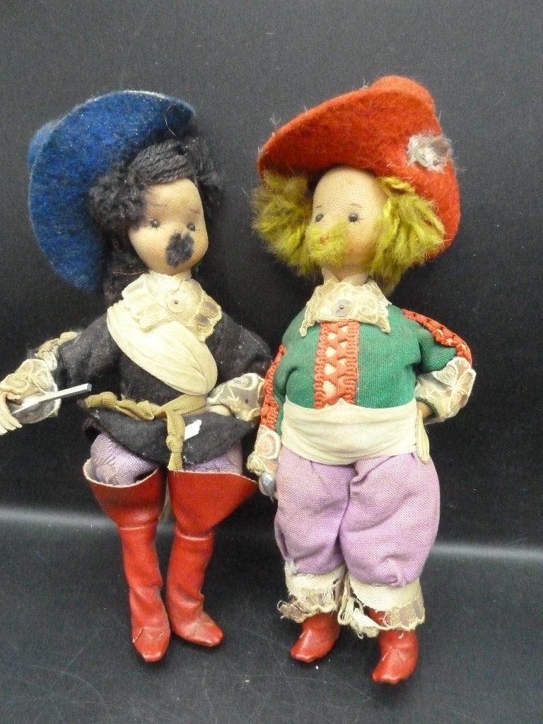Poppen jaren 70 DDR 2 musketiers, Antiek en Kunst, Ophalen of Verzenden