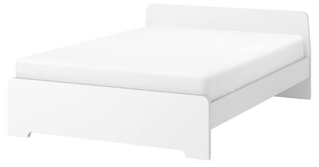 IKEA bed 140x200cm incl lattenbodem + matras, Ophalen, Gebruikt, Wit, Tweepersoons