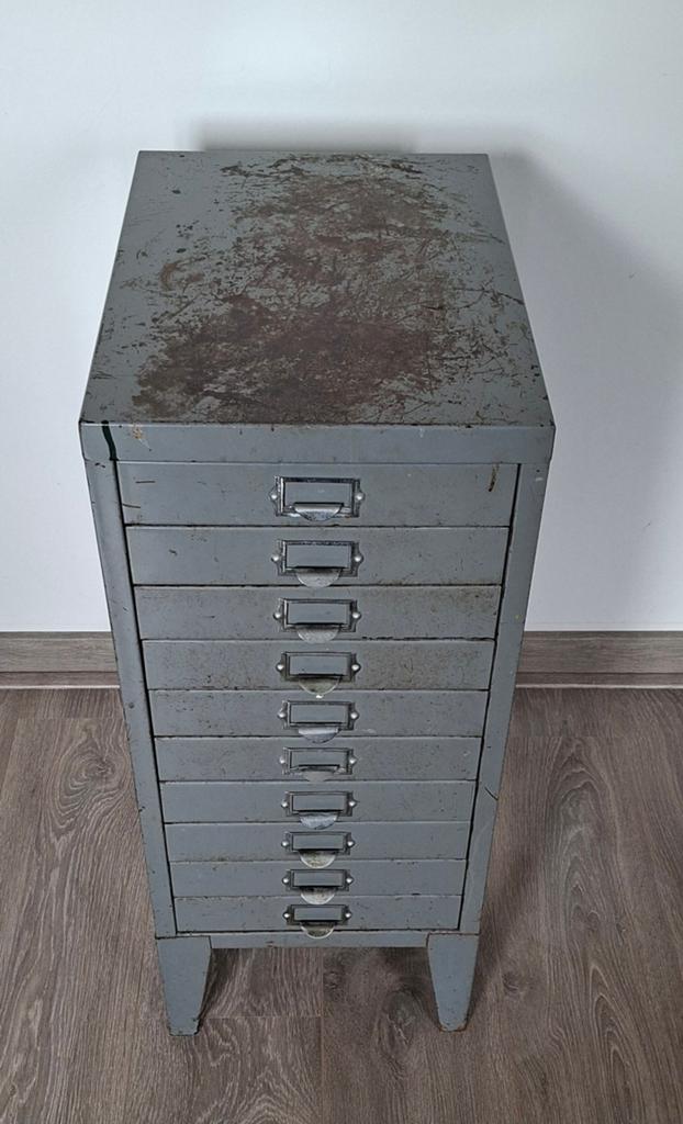 Vintage jaren 60 industriële ladenkastje., Ophalen of Verzenden, Gebruikt
