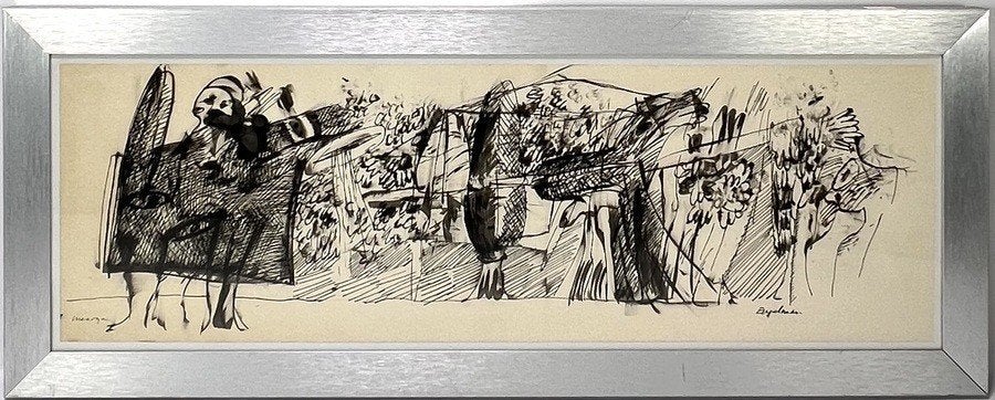 26. Pentekening, Martin Engelman – abstract, ca. 1970, Ophalen