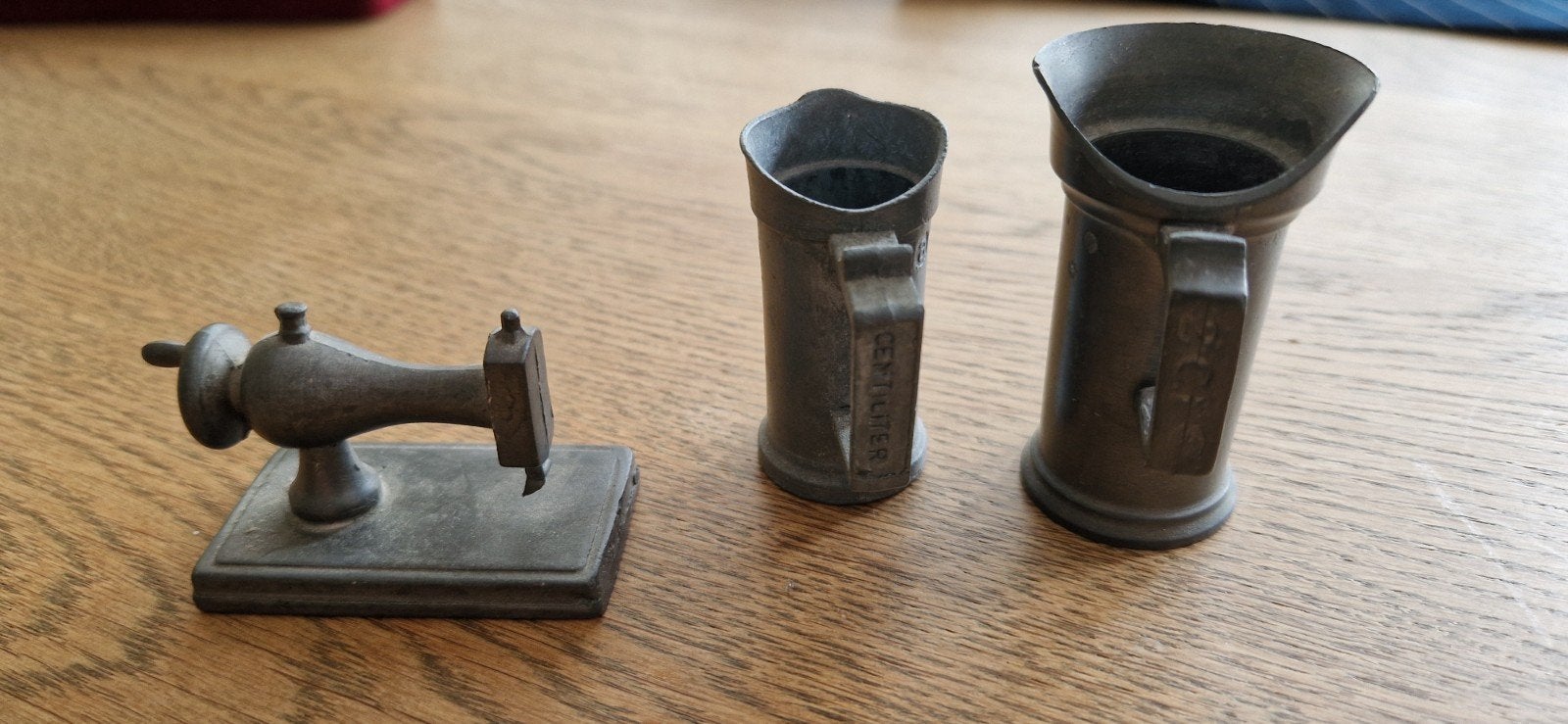 Miniatuur naaimachine en kannen - decoratieve set, Ophalen of Verzenden