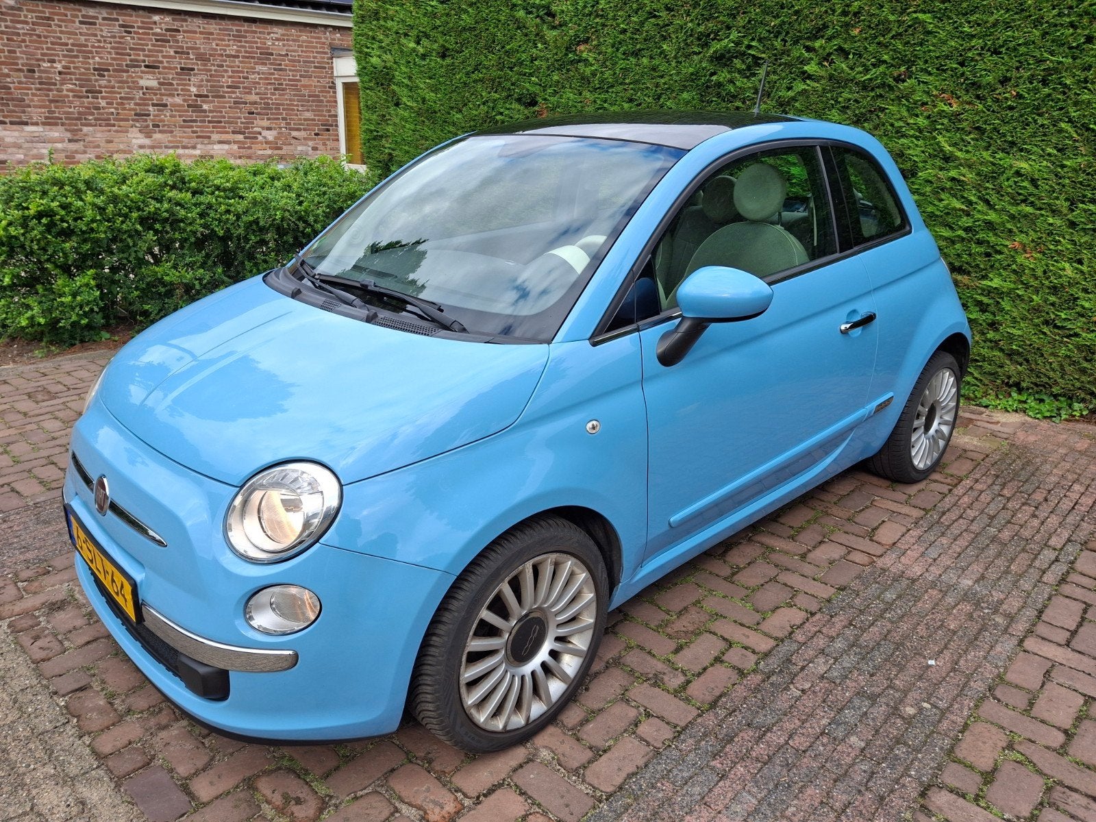 Fiat 500 0.9 85pk Twinair Turbo 2013 Blauw, Auto's, Voorwielaandrijving, Euro 5, Stof, 905 kg