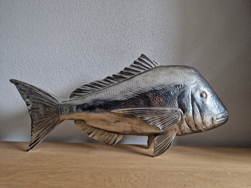 Design vis zilver (68 x 31 cm), Ophalen, Zilver, Decoratieobject, Zo goed als nieuw