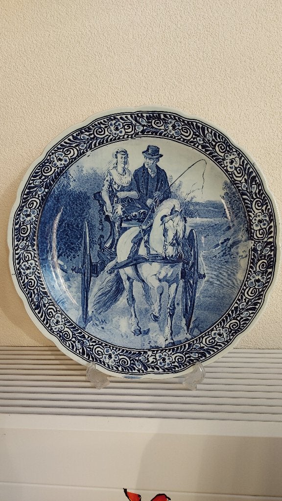Groot Delftsblauw wandbord Royal Sphinx 40 cm, Ophalen of Verzenden