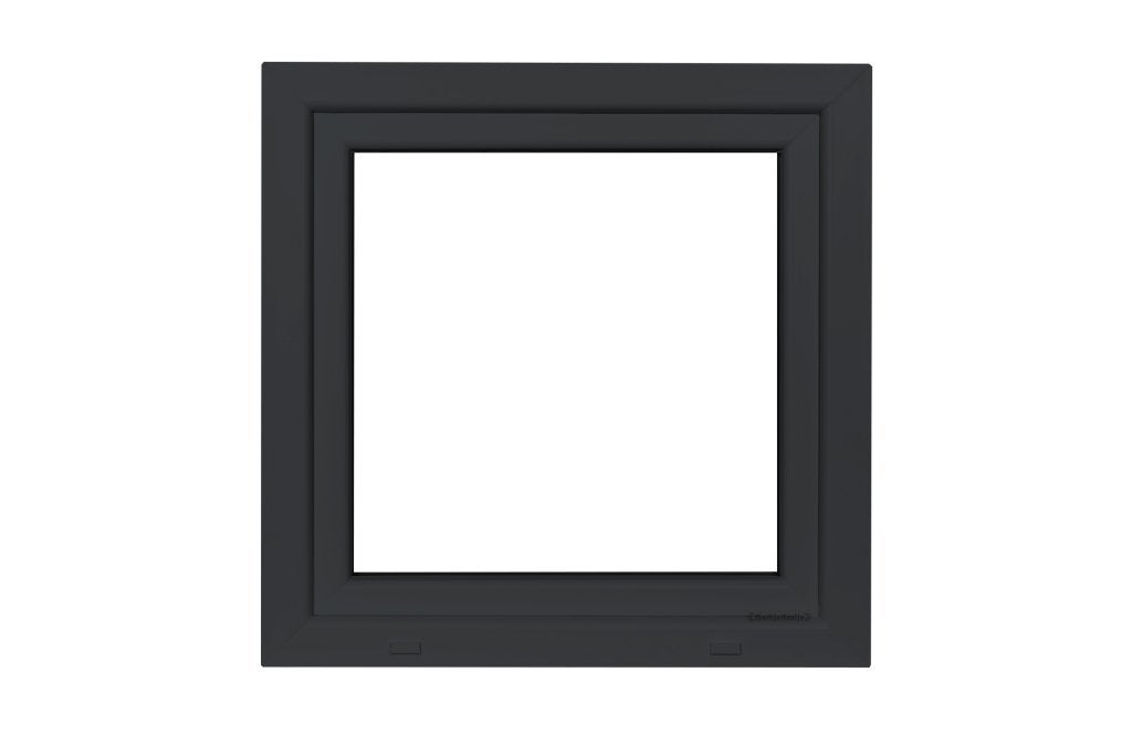 Kunststof Kozijn Draaikiep  B80 H80cm Mat Zwart, Niet ingevuld, Kunststof, Raamkozijn, Niet ingevuld
