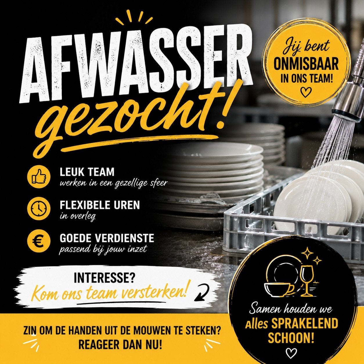 afwasser. afwashulp wegrestaurant Mendel, Vacatures, Vacatures | Overige Vacatures, LBO / VMBO, Geschikt als bijbaan, Tot en met 24 uur