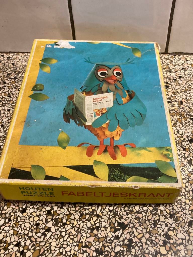 Oude houten puzzel meneer de uil, Antiek en Kunst, Ophalen of Verzenden
