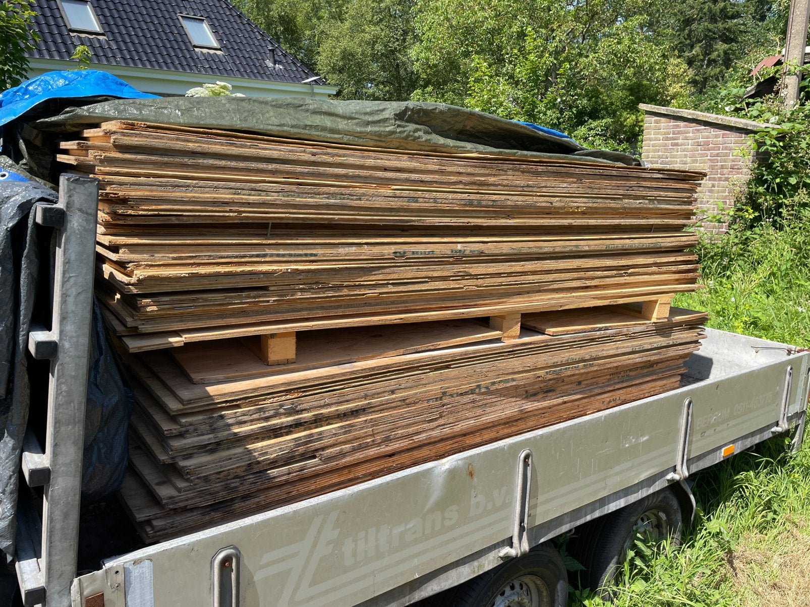 Underlayment platen 244x122x18 gebruikt, Doe-het-zelf en Verbouw, Hout en Planken, Ophalen, Gebruikt, Minder dan 25 mm, 200 tot 250 cm
