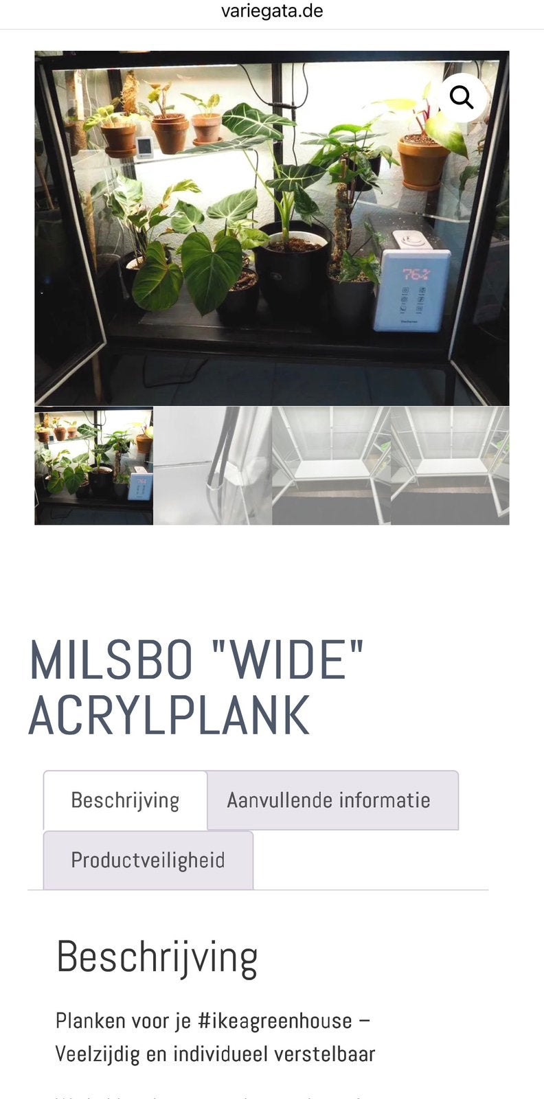 Milsbo wide acryl plank schap acrylic shelve IKEA greenhouse, Huis en Inrichting, Kamerplanten, Ophalen of Verzenden, Minder dan 100 cm