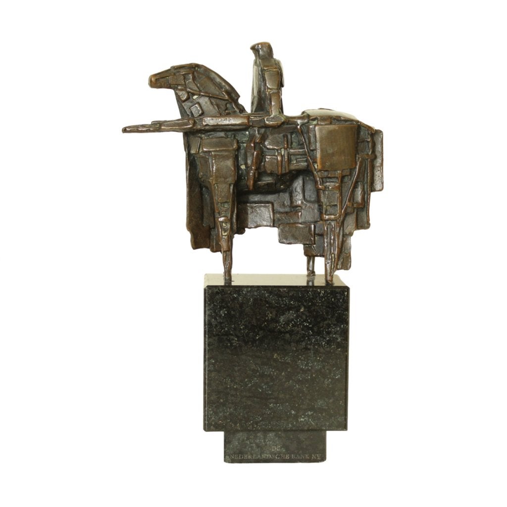 BRONZEN BEELD Eric Claus DE WACHTER NEDERLANDSCHE BANK 1986, Ophalen of Verzenden, Brons, Beeld