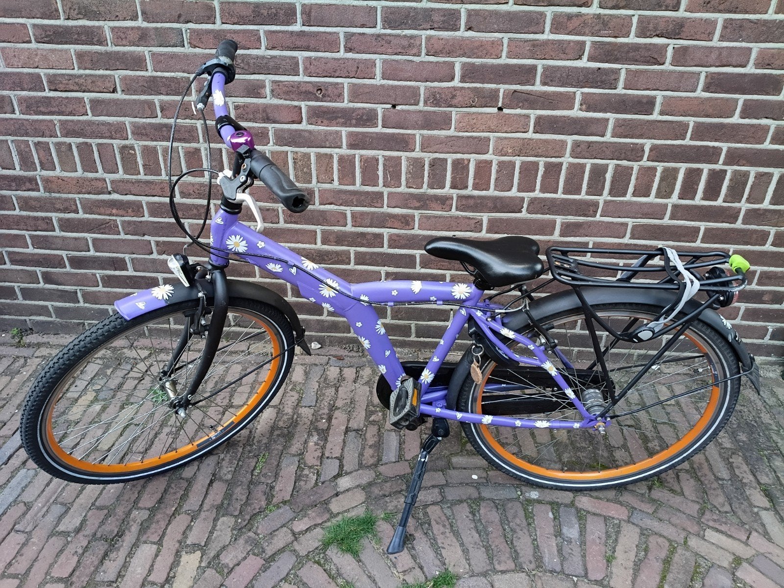 stoere paarse gepimpte  meidenfiets  - 26 inch, Fietsen en Brommers, Sparta, Gebruikt, Velgrem, Handrem