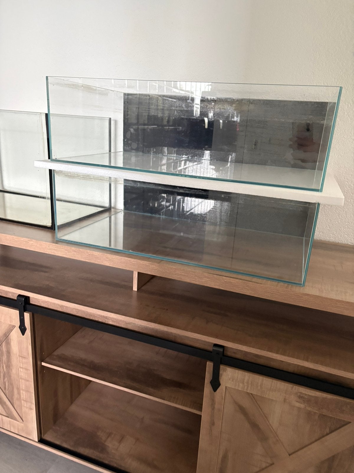 2 Shallow Rimless Aquarium optic white glass, Ophalen, Zo goed als nieuw, Leeg aquarium, Overige merken