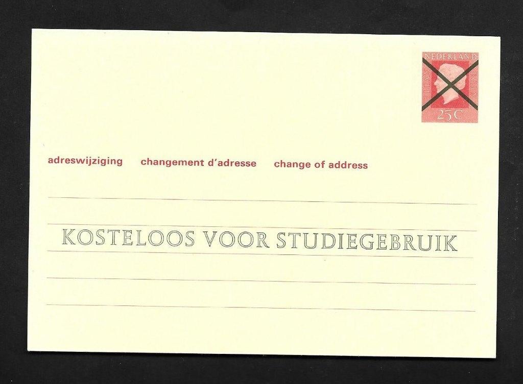 Adreswijziging Geuzendam 38, Kosteloos voor Studiegebruik., Postzegels en Munten, Verzenden, Briefkaart