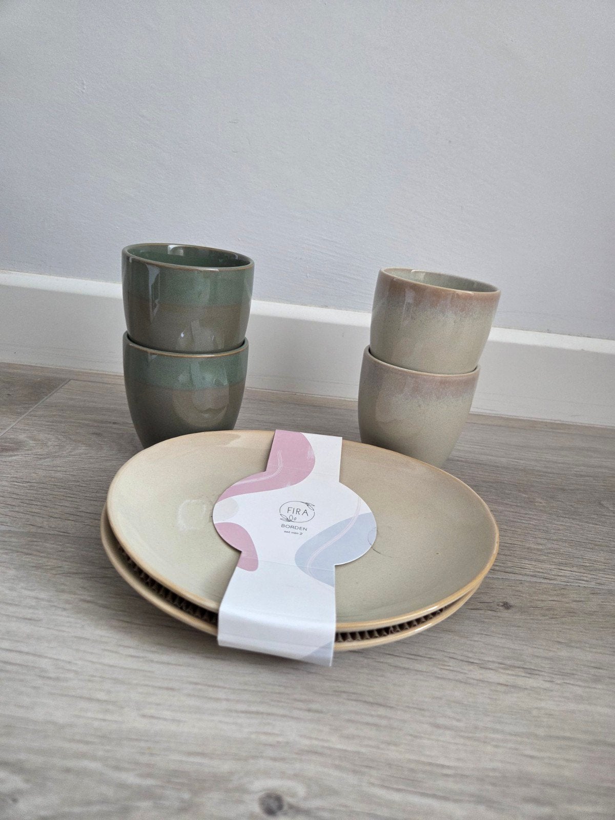 Fira mokken 250 ml en ontbijtborden, meer stuks op voorraad, Huis en Inrichting, Overige merken, Keramiek, Nieuw, Ophalen of Verzenden