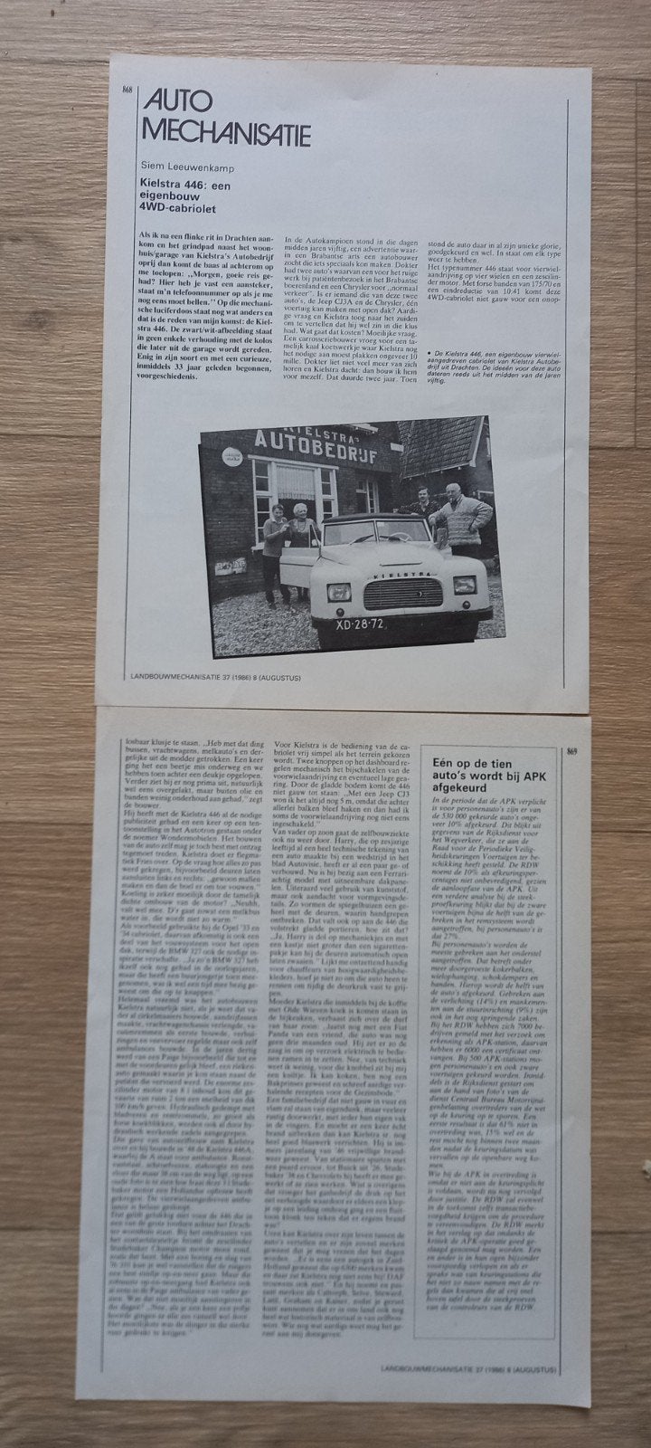 A :  Klielstra 446 4WD - cabriolet, Ophalen of Verzenden, 1980 tot heden, Tijdschrift
