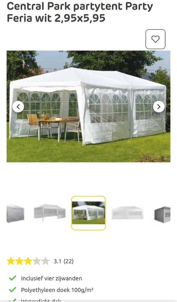 Party tent wit, Tuin en Terras, Partytenten, Ophalen, Zo goed als nieuw, Minder dan 5 meter, Partytent