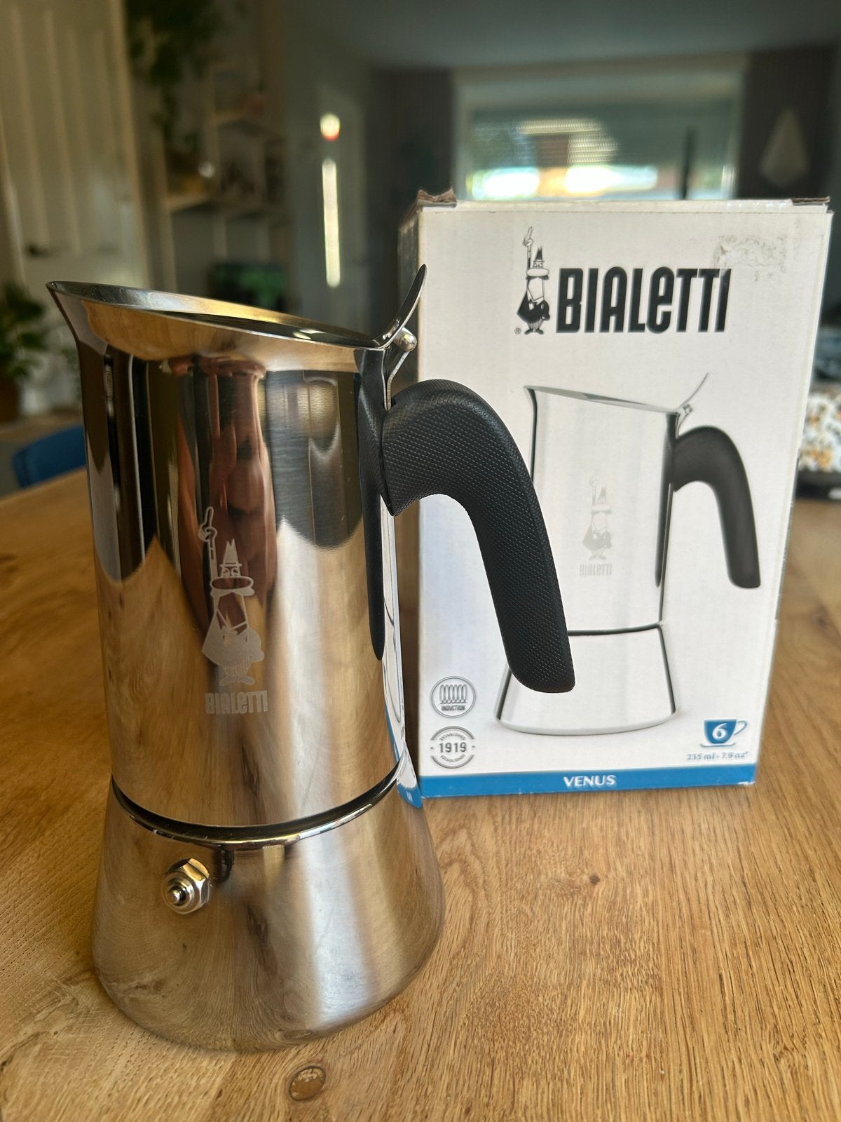 Bialetti Venus RVS Espressomaker - 6 kops, Espresso apparaat, Gemalen koffie, Ophalen of Verzenden, Zo goed als nieuw