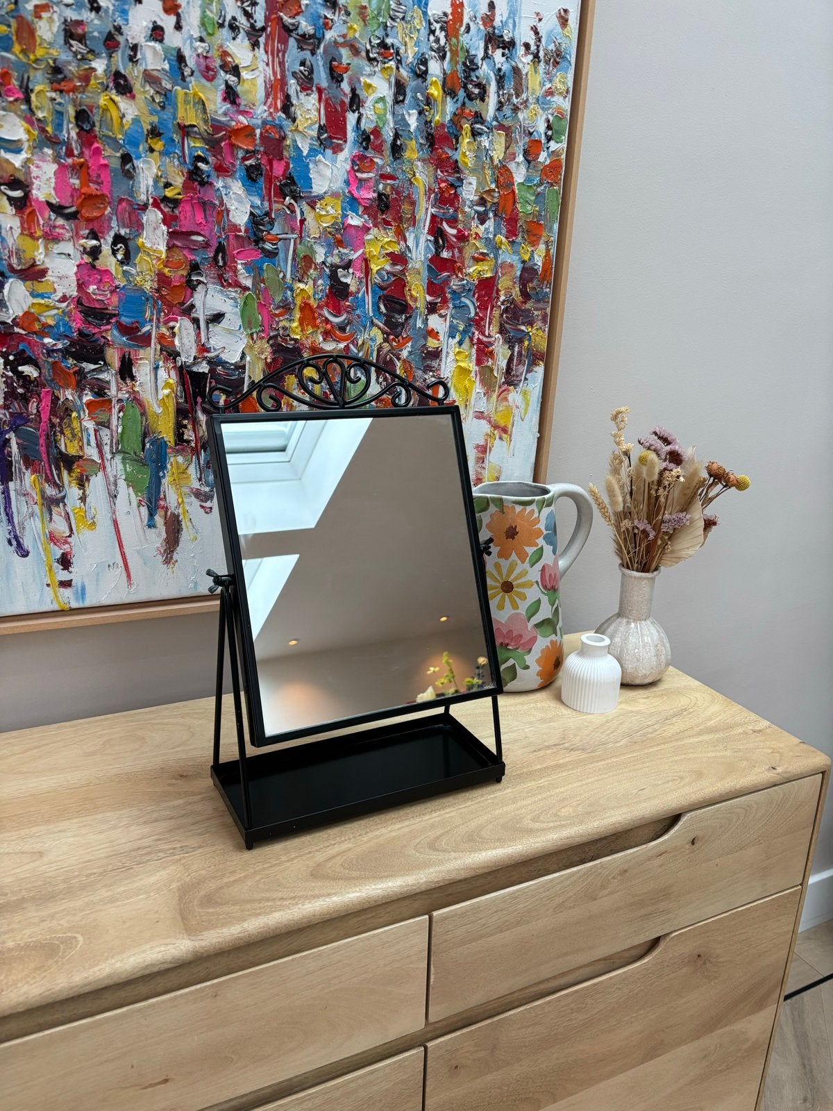 Sierlijke make up spiegel met standaard, Ophalen, Minder dan 50 cm, Gebruikt, Minder dan 100 cm