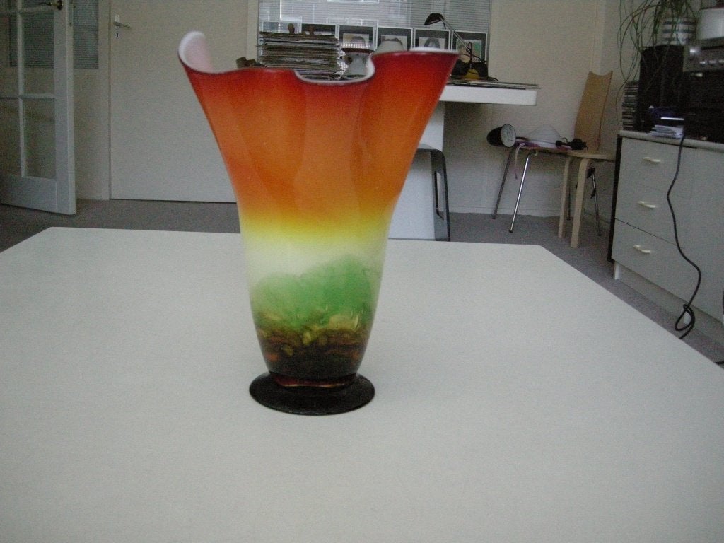 Vaas multi colour glas - nieuwst., Ophalen, Overige kleuren, 30 cm, Nieuw