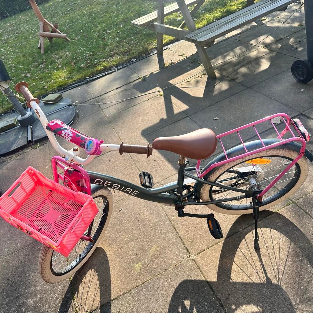 Kinderfiets Desire grijs met roze, Fietsen en Brommers, Fietsen | Kinderfietsjes, Ophalen, Gebruikt, 20 inch of meer