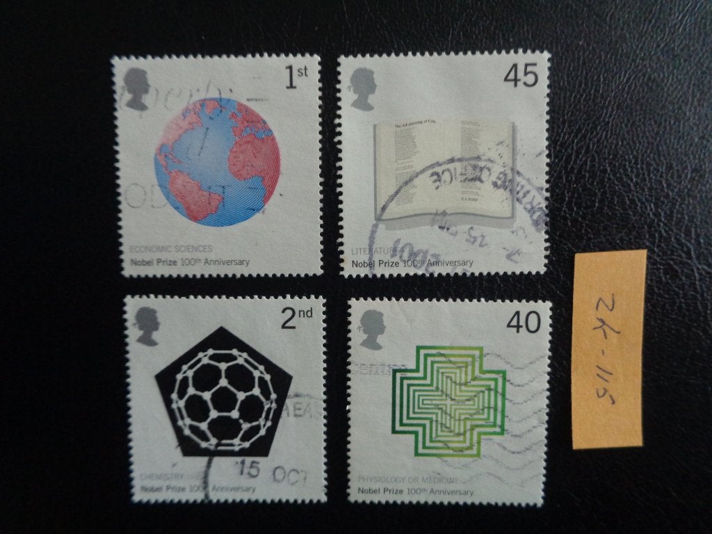 gb - 100 jaar de nobelprijs 2001 (zk-115), Ophalen of Verzenden, Gestempeld