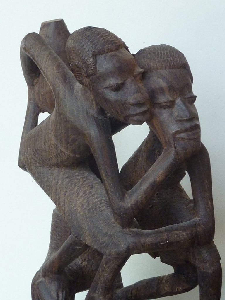 Makonde levensboom, houtsnijwerk, Tanzania of Mozambique, Ophalen of Verzenden, Handgemaakt, 20 - 50 cm, Hout