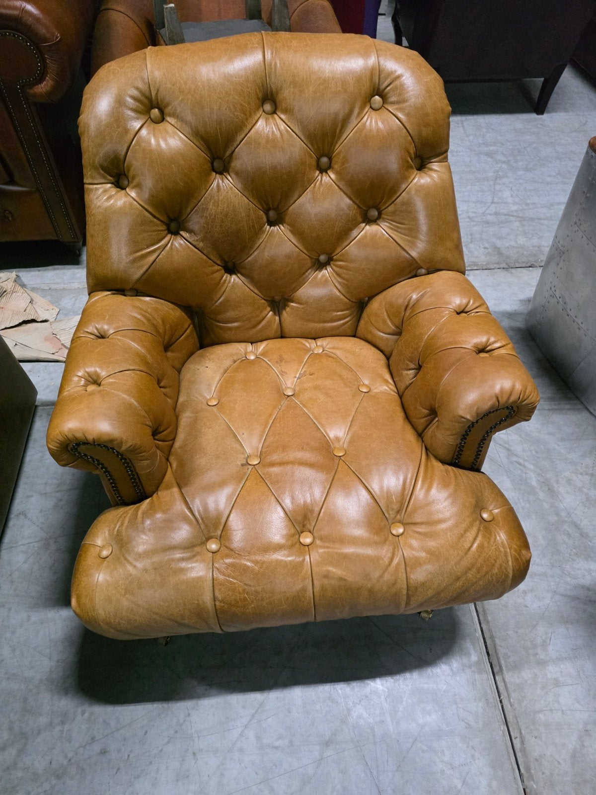 Chesterfield lazy Chesterfield fauteuil + BEZORGING GRATIS, Gebruikt, ., Chesterfield, Ophalen of Verzenden