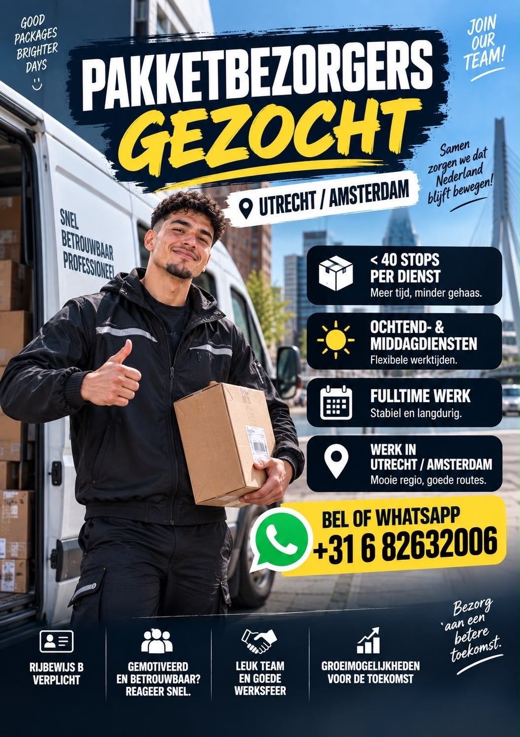 Pakketbezorgers Gezocht: Amsterdam, Utrecht