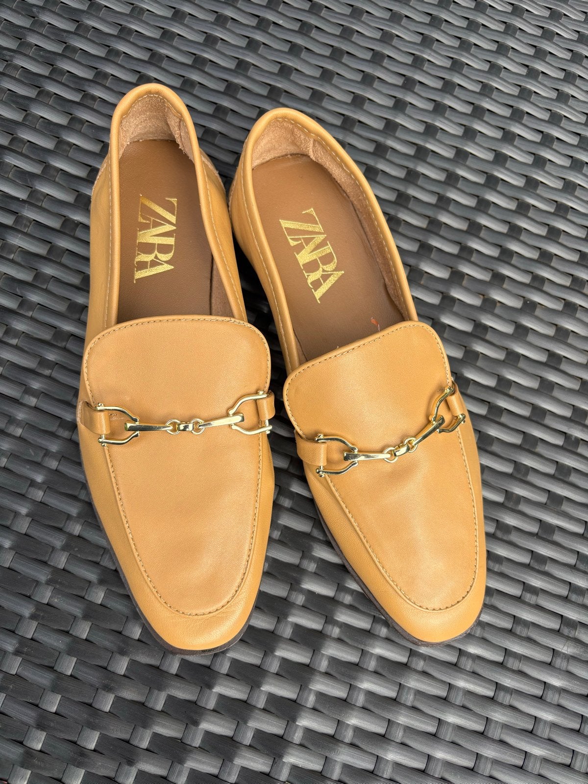 Zara leren loafers maat 36, Ophalen of Verzenden, Gedragen, Beige, Instappers